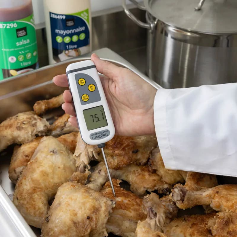 Termometr ETI TempTest 1 Smart - szpilkowy z obrotowym wyświetlaczem 360°, ±0,4 °C – w użyciu