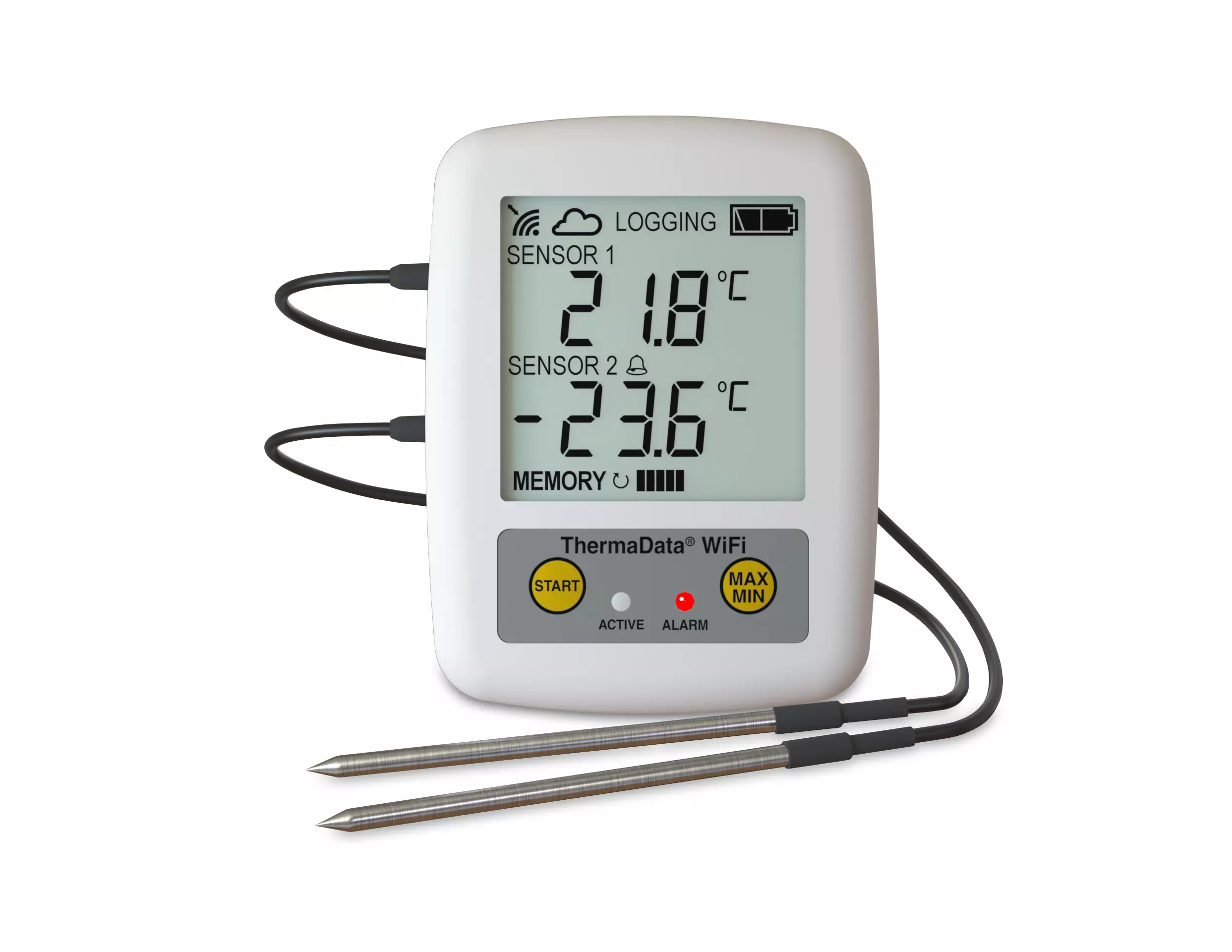ThermaData TD2TC - Rejestrator temperatury WiFi z 2 wejściami na termopary